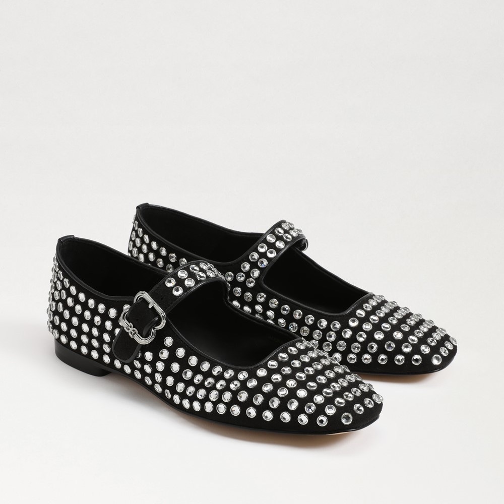 Sam Edelman Michaela Gem Mary Jane Flat - Black Rhinestone Mary Janes